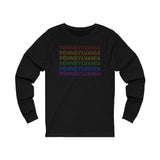 Pennsylvania LGBTQ+ Pride Flag, Faded Black Long Sleeve Tee