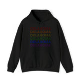 Oklahoma LGBTQ+ Pride Flag, Faded Black Hoodie