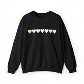 Pangender Flag Hearts Sweatshirt: Pride LGBTQ+ Gradient Design