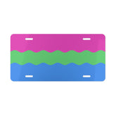 Polysexual Flag Ripple Vanity License Plate: Wavey Design for Cars
