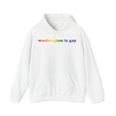 Washington is Gay Pride Hoodie: LGBTQ+ Flag Gradient Sweatshirt