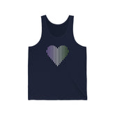 Genderqueer Heart Lines Tank-Top: Pride Gradient Tank