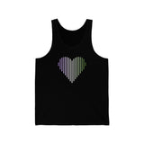 Genderqueer Heart Lines Tank-Top: Pride Gradient Tank