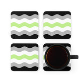 Agender Flag Coaster Set: 4 Corkwood Ripple Drink Coasters