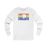 Alaska Pride Flag Long Sleeve Tee: Rainbow LGBTQ+ State Silhouette Distressed Long Sleeve T-Shirt