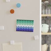Gay Pride Flag Magnet: Wavey Rectangle Button for Fridge