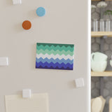 Gay Pride Flag Magnet: Wavey Rectangle Button for Fridge