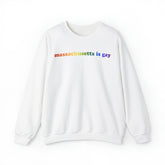 Massachusetts is Gay Pride Sweatshirt: LGBTQ+ Flag Gradient Sweater