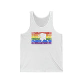 Alaska Pride Flag Tank: Rainbow LGBTQ+ State Silhouette Distressed Tank-Top