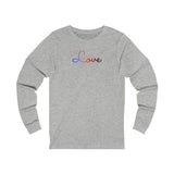 Polyamory Love Script Long Sleeve T-Shirt: Subtly Elegant Pride Tee