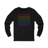 Tennessee LGBTQ+ Pride Flag, Faded Black Long Sleeve Tee