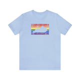 Kentucky Pride Flag Tee: Rainbow LGBTQ+ State Silhouette Distressed Shirt