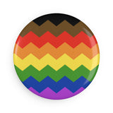 Philadelphia Pride Flag Magnet: Wavey Round Button for Fridge