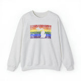 Michigan Pride Flag Sweater: Rainbow LGBTQ+ State Silhouette Distressed Sweatshirt