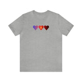 Polyamory Flag Hearts T-Shirt: Pride LGBTQ+ Gradient Design