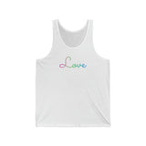 Polysexual Love Script Tank: Subtly Elegant Pride Tank-Top