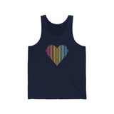 Pansexual Heart Lines Tank-Top: Pride Gradient Tank