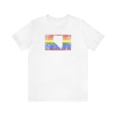 Nevada Pride Flag Tee: Rainbow LGBTQ+ State Silhouette Distressed Shirt