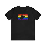 West Virginia Pride Flag Tee: Rainbow LGBTQ+ State Silhouette Distressed Shirt