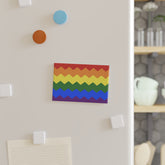 Pride Flag Magnet: Wavey Rectangle Button for Fridge