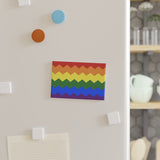 Pride Flag Magnet: Wavey Rectangle Button for Fridge