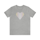 Pangender Heart Lines T-Shirt: Pride Gradient Tee