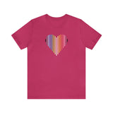Queer Heart Lines T-Shirt: Pride Gradient Tee