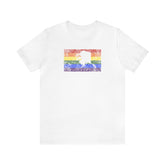 Alaska Pride Flag Tee: Rainbow LGBTQ+ State Silhouette Distressed Shirt