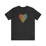 Pansexual Heart Lines T-Shirt: Pride Gradient Tee