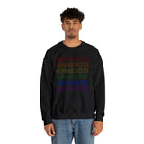 Minnesota LGBTQ+ Pride Flag, Faded Black Sweater