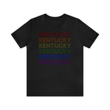 Kentucky LGBTQ+ Pride Flag, Faded Black T-Shirt