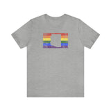Arizona Pride Flag Tee: Rainbow LGBTQ+ State Silhouette Distressed Shirt