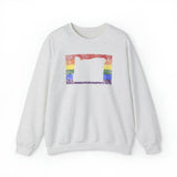 Oregon Pride Flag Sweater: Rainbow LGBTQ+ State Silhouette Distressed Sweatshirt