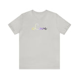 Nonbinary Love Script Tee: Subtly Elegant Pride T-Shirt