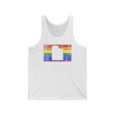 Utah Pride Flag Tank: Rainbow LGBTQ+ State Silhouette Distressed Tank-Top