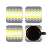 Demigender Flag Coaster Set: 4 Corkwood Wavey Drink Coasters
