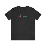 Polysexual Love Script Tee: Subtly Elegant Pride T-Shirt