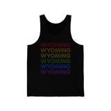Wyoming LGBTQ+ Pride Flag, Faded Black Tank-Top