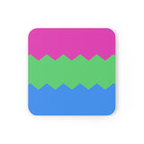 Polysexual Flag Coaster Set: 4 Corkwood Wavey Drink Coasters
