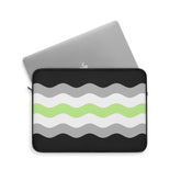 Agender Pride Flag Laptop Sleeve: Ripple Print Protective Case