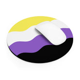 Nonbinary Flag Ripple Mousepad: Wavey Design for Desk