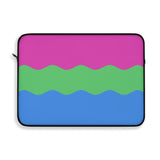 Polysexual Pride Flag Laptop Sleeve: Ripple Print Protective Case