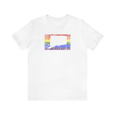 Connecticut Pride Flag Tee: Rainbow LGBTQ+ State Silhouette Distressed Shirt