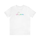 Polysexual Love Script Tee: Subtly Elegant Pride T-Shirt