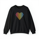 Pansexual Heart Lines Sweater: Pride Gradient Sweatshirt