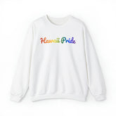 Hawaii Pride Sweatshirt: Flowing Cursive Design with LGBTQ+ Gradient