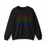 Mississippi LGBTQ+ Pride Flag, Faded Black Sweater