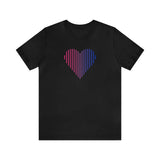 Bisexual Heart Lines T-Shirt: Pride Gradient Tee