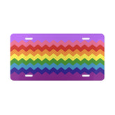 LGBTQ+ Flag Wavey Vanity License Plate: Sharp Design for Cars
