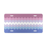 Bigender Flag Wavey Vanity License Plate: Sharp Design for Cars